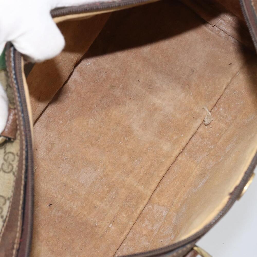 GUCCI GG Supreme Web Sherry Line Bag PVC Beige Gold 012 3842 58 Auth ep11528 - Picture 11 of 16